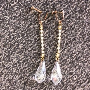Vintage Aurora Borealis Tear Drop Earrings
